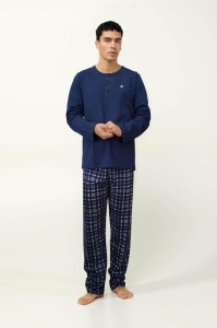 Compleu Pijama Barbati VAMP, din Interlook, ML 23931 Bleumarin