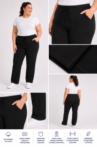 P.2006 Negru, Pantaloni Trening Dama KNOX, EXTRA LARGE, Primavara - Vara - Img 2