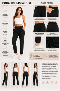 Pantaloni Dama KNOX, CASUAL Style, P.2270 NEGRU - Img 2