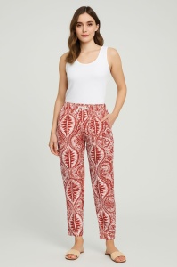 Pantaloni Dama Soft&Seven by Sofiaman, de Vara, din Viscoza, T22-001 ENYA Bordo
