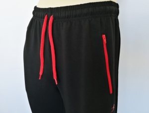  Pantaloni de Trening KNOX, MODERN FIT, cu fermoar la buzunar, P.4104 NEGRU & ROSU - Img 2