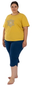 Pij.2249 Galben, Pijama Damă KNOX, EXTRA LARGE