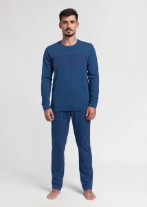 Pijama Barbati Soft&Seven by SOFIAMAN, Maneca Lunga, MILLER S31-025 Bleumarin - Img 1