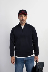 Pulover Barbati BOSTON, Guler inalt cu Fermoar LOSCAR - 83408 Bleumarin