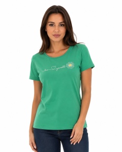 T.2509 VERDE, Tricou Dama cu KNOX, cu Imprimeu