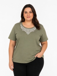 T.2960 KAKI, Tricou Dama KNOX, Extra-Large