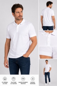 T.4510 Alb, Tricou Barbati Knox Polo Pique Clasic - Img 5