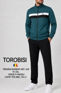 Trening Barbati TOROBISI TRICOTEX, Tipar Clasic, 420 VERDE PETROL