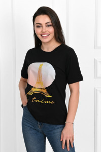 Tricou dama Adrom 1490-23 EIFFEL, Negru - Img 4