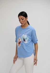 Tricou dama Adrom, FLOERS 1932-25 ALBASTRU - Img 6