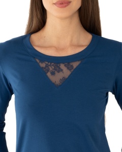 B.2344 POSSEIDON BLUE, Bluza dama Knox, Maneca 3/4 - Img 2