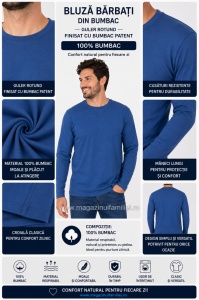 B.4001 Albastru Royal, Bluza Barbati KNOX Clasic - Img 2