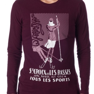 Bluza dama Sport Northfinder, din Bumbac cu Imprimeu, FAYE TR-4945SP Visiniu - Img 3