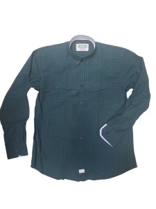 Camasa Barbati TONELLI, din Bumbac, Maneca Lunga, Patratele Mici, VERDE INCHIS - Img 2