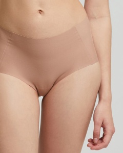 Chilot dama Pompea Midi, din Microfibra, SECOND SKIN Bronz - Img 4