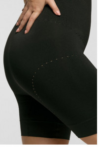Chiloti modelatori tip pantalon scurt din microfibra, GUIANA Comfort Size, Pompea, Negru - Img 2