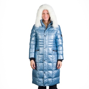 Geaca Dama Northfinder de oras, Moderna Lunga si Izoata, STARLA BU-6273SP LIGHT BLUE - Img 4