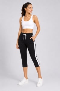 P.2248 Negru & Alb, Pantaloni Dama KNOX, 3/4 Conic cu Buzunar