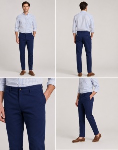 Pantaloni Barbati ARES, Bumbac Elasticizat, Slim Fit, Smart Casual GT300-13 BLEUMARIN INCHIS