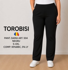 Pantaloni trening Dama TOROBISI TRICOTEX, Clasic, 504 NEGRU