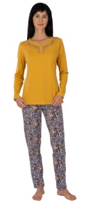 Pij.2237 GALBEN, Pijama Damă Knox, Tipar Clasic - Img 2