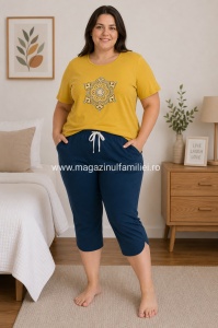 Pij.2249 Galben, Pijama Damă KNOX, EXTRA LARGE