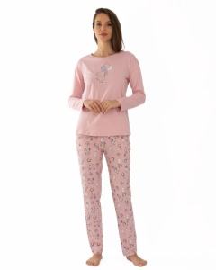 Pij.2251 ROZ, Pijama dama Knox, cu Umeri Cazuti