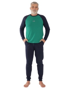 Pij.4155 VERDE , Pijama Bărbați KNOX cu Manseta la Glezna - Img 5