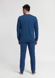 Pijama Barbati Soft&Seven by SOFIAMAN, Maneca Lunga, MILLER S31-025 Bleumarin - Img 2