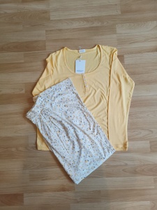 Pijama Dama Soft&Seven By Sofiaman, din Bambus, S21-146 Galben - Img 2