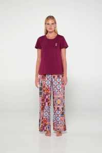 Pijama dama VAMP, din Bumbac,, MS+PL 20151 Violet