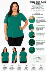 T.2979 VERDE, Tricou Dama Knox Marimi EXTRA LARGE - Img 2