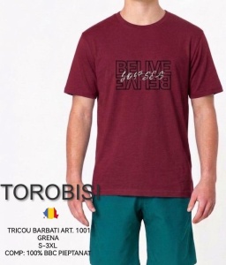 Tricou Barbati TOROBISI TRICOTEX, cu Imprimeu, BELIVE 1001 Visiniu - Img 2