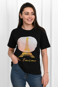 Tricou dama Adrom 1490-23 EIFFEL, Negru - Img 1
