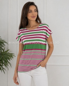 Tricou dama KNOX, din Viscoza, T.2964 VERDE-Fuxia