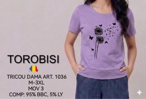 Tricou Dama TOROBISI TRICOTEX, cu Imprimeu, 1036 MOV - Img 2
