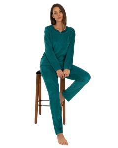 Ans.2019 Tropical GREEN, Compleu Dama KNOX pentru Casa, din Catifea - Img 2