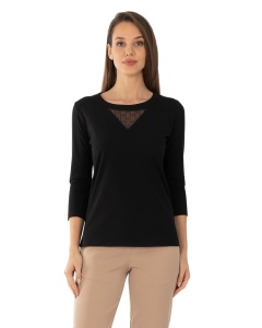 B.2344 NEGRU, Bluza dama Knox, Maneca 3/4