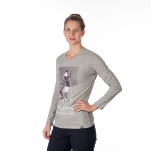 Bluza dama Sport Northfinder, din Bumbac cu Imprimeu, FAYE TR-4945SP Gri Melange