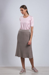 Bluza dama Tricotata Hermina, Maneca Scurta, MS115 Roz - Img 3