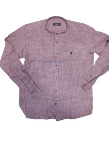 Camasa Barbati TACT, cu IN, Slim Fit cu Guler Tunica (Rusesc) , Rosu Stins - Img 3
