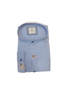 Camasa Barbati TONELLI din IN, SLIM FIT Guler Tunica, Imprimeu Dungi, Albastru-Alb - Img 2