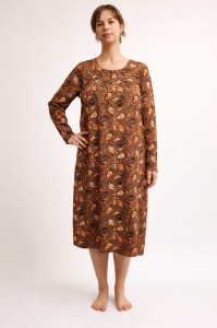 Camasa Noapte Dama Soft&Seven By Sofiaman, din Bumbac MINEA S22-009 Maro Turcesc