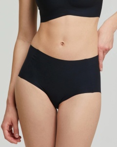 Chilot dama Pompea Midi, din Microfibra, SECOND SKIN Negru