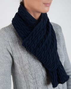 Fular Dama HERMINA, Tricotat, DUNAREA Blue - Navy