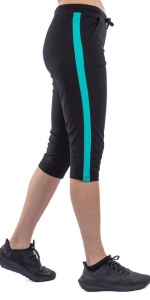 P.2248 Negru & Tropical, Pantalon Dama 3/4 Conic cu Buzunar