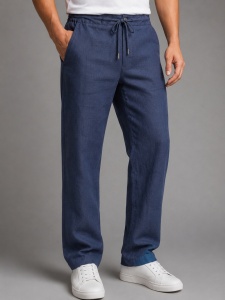 Pantaloni Barbati ARES, Casual - Comfort Fit, cu IN, LR13-87 BLEUMARIN