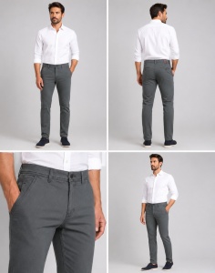 Pantaloni Barbati Smart Casual ARMANDO TORRE, din Bumbac, Lungi, Kaki