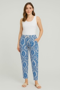Pantaloni Dama Soft & Seven by Sofiaman, de Vara, din Viscoza, T22-001 ENYA Albastru