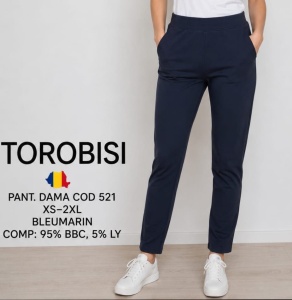 Pantaloni trening Dama TOROBISI TRICOTEX, Modern Fit, 521 Bleumarin